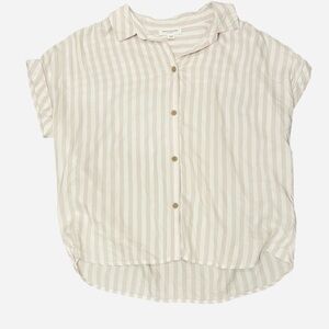 Beachlunchlounge Beige and White Striped Shirt